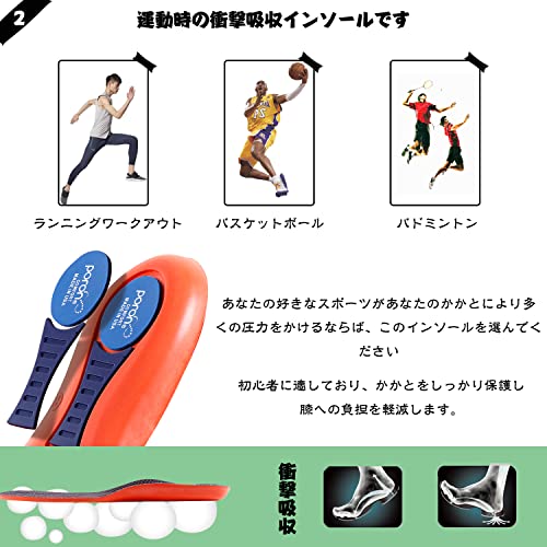 Kozzim]インソール [衝撃吸収][2.5cm]アーチサポート なかじき 靴 立ち